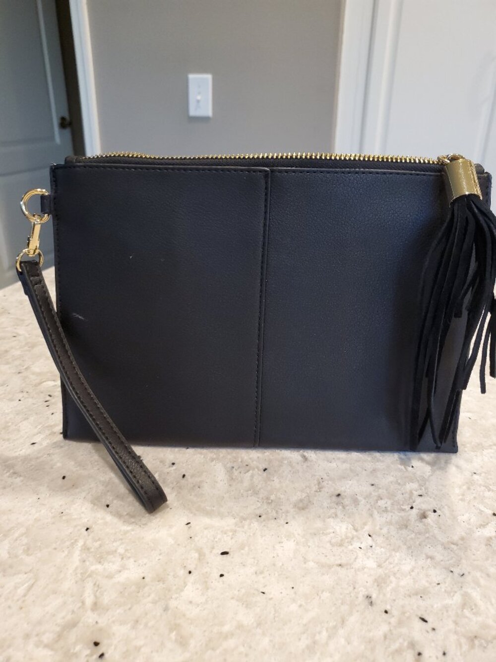 I.N.C. International Concepts Black Faux Leather Clutch Wallet
